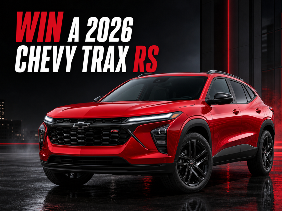 Enter for a chance to win a 2026 Chevy Trax RS